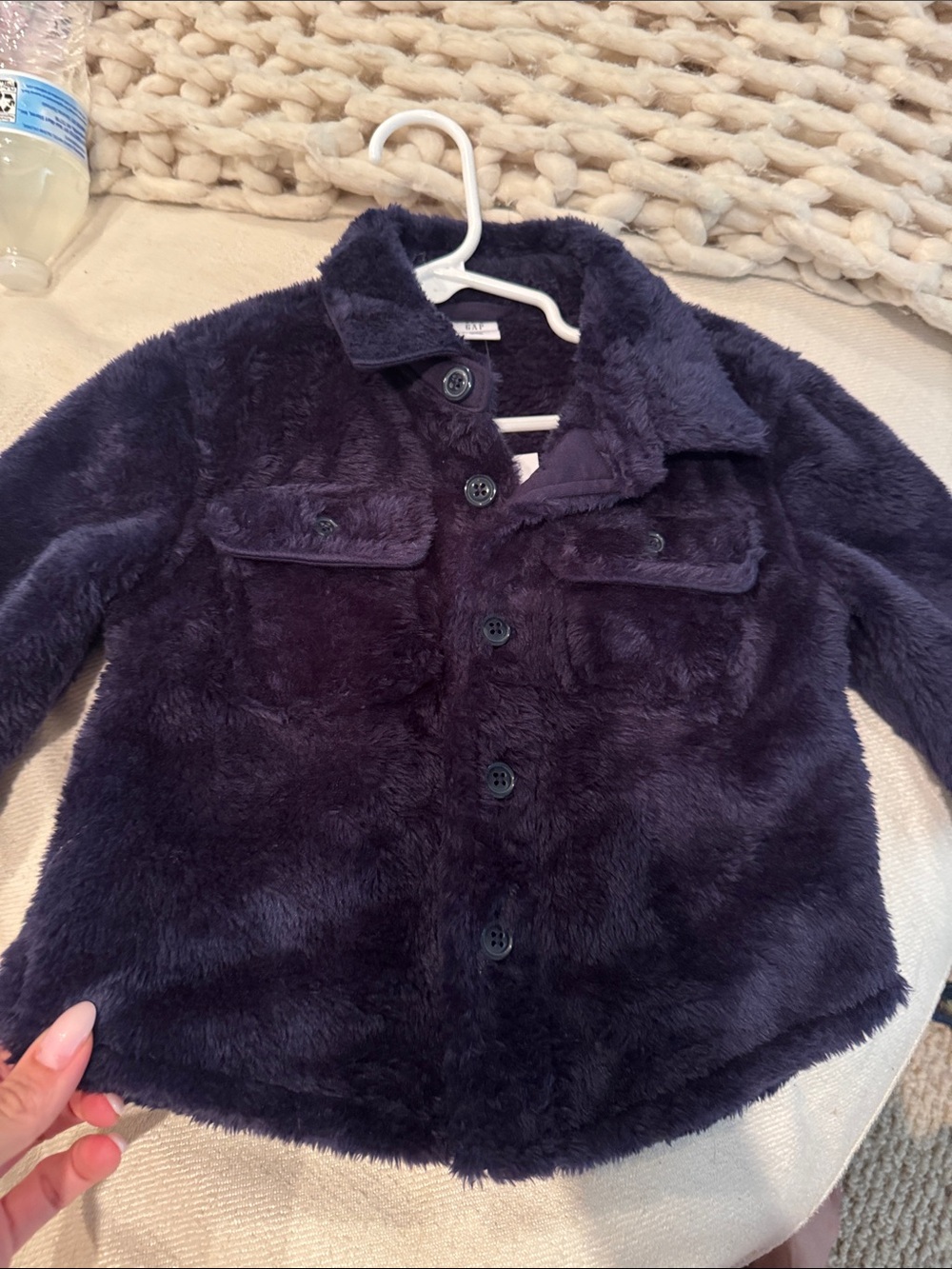 GAP Plush Navy Faux-Fur Kids Jacket
